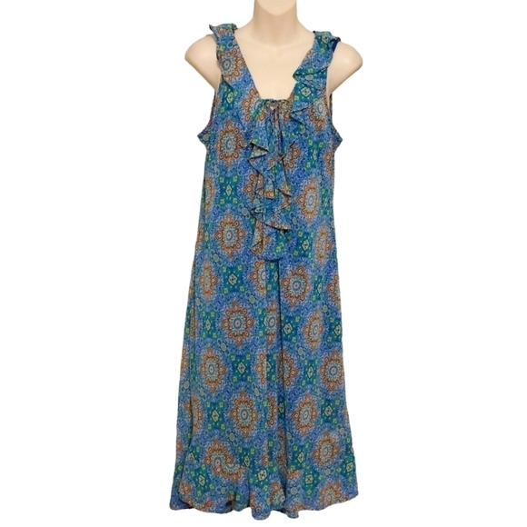 John Paul Richard Floral Sleeveless Maxi Dress Sz M - Picture 1 of 6